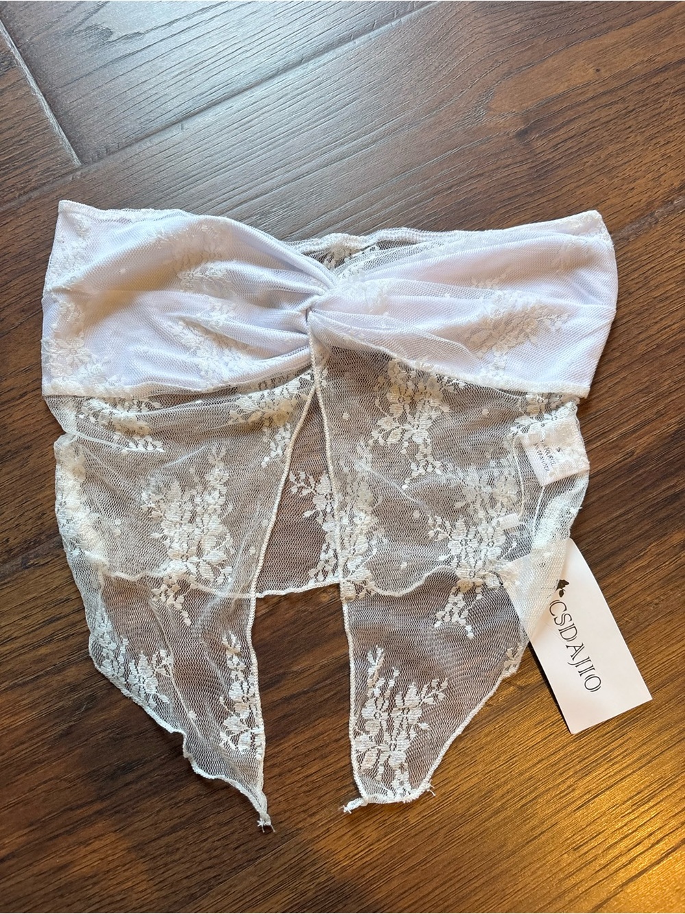 Amazon White Lace Strapless Bandeau Top